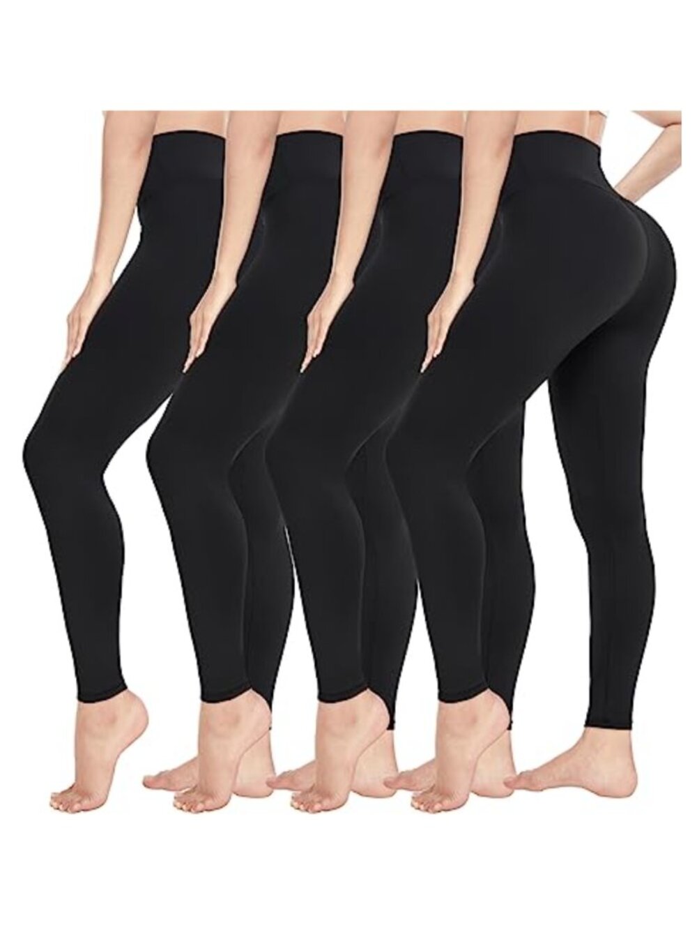 4 Pack High Waisted Leggings Tummy Control Yoga Pants Workout Gym Tights